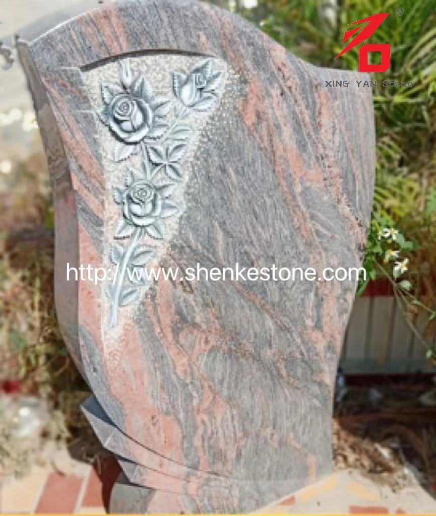 Brasil Abrit Red Granit ngukir headstones Kanggo Didol