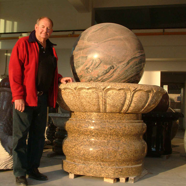 Multicolor Red Granite Sphere Fountain