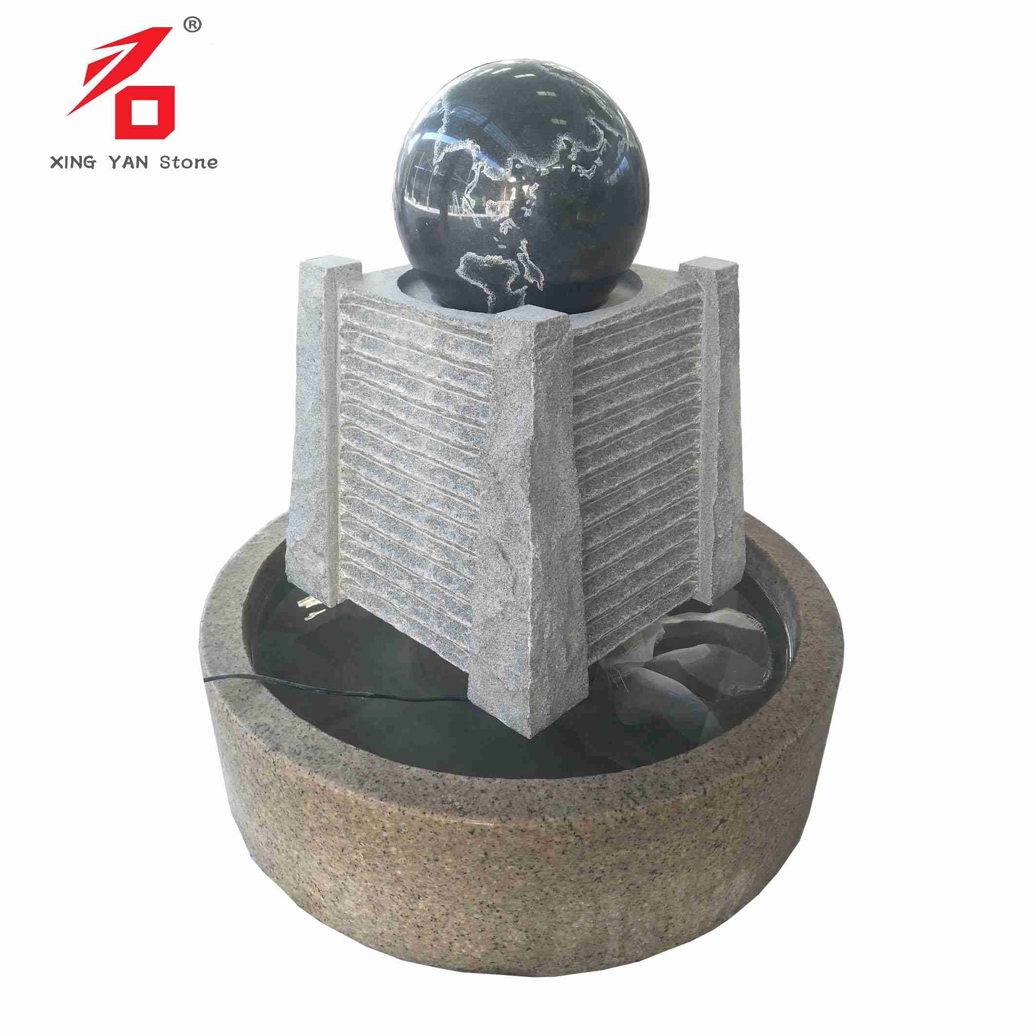 Square Granite Sphere Fountain